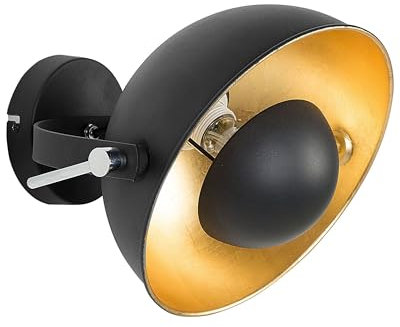 Wandlampe Wandleuchte Verstellbar Innen Licht Massiv Matt Schwarz/Gold THAMES II