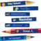 Sunnywall® Namensaufkleber Kinder – Stifteaufkleber personalisiert für Schule & Kita, ideal für Stifte & Schulsachen, wasserfest & spülmaschinenfest, starker Halt (Dunkelblau)