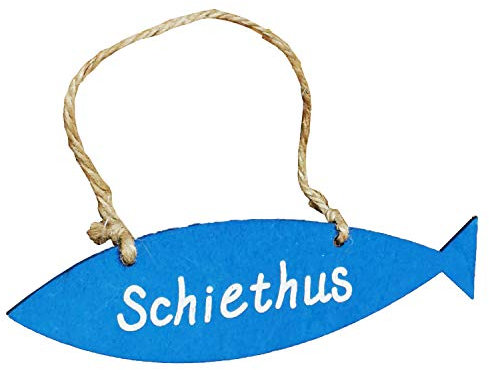 Land-Haus-Shop Badezimmer Tür Schild Schiethus Fisch Meer Maritim Holz Aufhängbar Bad Türschild
