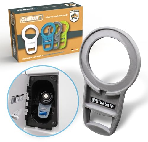 MaJoCompTec® Tankdeckel Sicherung I Tanksicherung für AdBlue Tankverschluss Deckel I Zubehör Kastenwagen Wohnmobil (für Fiat Ducato, Grau)