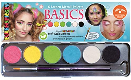 EULENSPIEGEL Schminkpalette Basics 12 Farben Metall Palette