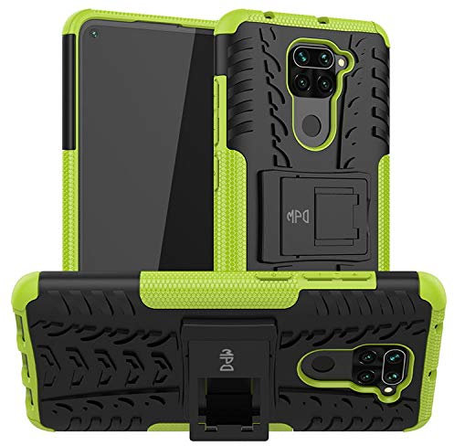 Funda para móvil Xiaomi Redmi Note 9 con Soporte Protección 360 Grados 2 en 1 Carcasa Dura Resistente Antigolpes Protectora Heavy Duty Rugged Armor Case Bumper (Xiaomi Redmi Note 9, Verde)