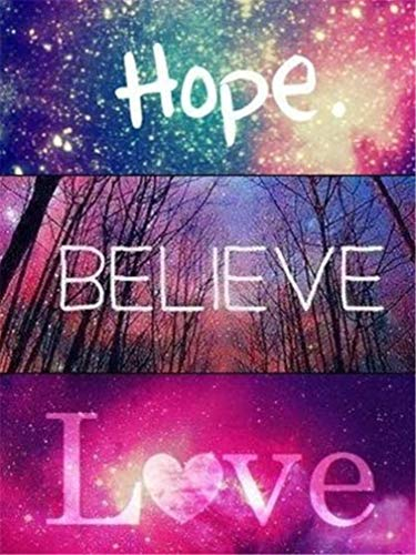 Abillyn Stickerei-Set, Sternenhimmel, Hope Believe Love, gestempelt mit gedrucktem Muster, Starter-Set (Sternenhimmel)