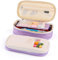 iSuperb Leinwand Mäppchen Skalierbar Etui Stifte Schulmäppchen für Mädchen, Junge, Teenage Stationery Organizer Bag (Purple)