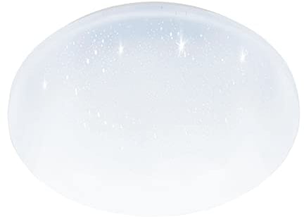 EGLO LED Deckenlampe Pogliola-S, Ø 31 cm, Kristall Deckenleuchte, Badleuchte Decke aus Stahl und Kunststoff, Badezimmer Lampe Sternenhimmel in weiß, neutralweiß, IP44