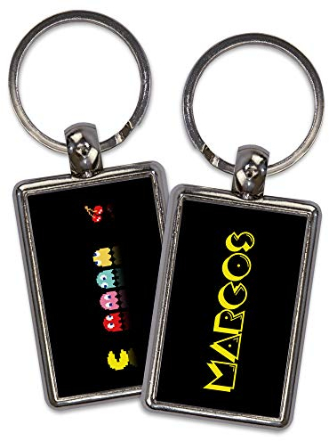 Porte-clés personnalisé original. Cadeau original pour les geeks. Porte-clés personnalisé. Image sur les deux côtés. Forme rectangulaire. Plusieurs modèles disponibles. Pacman