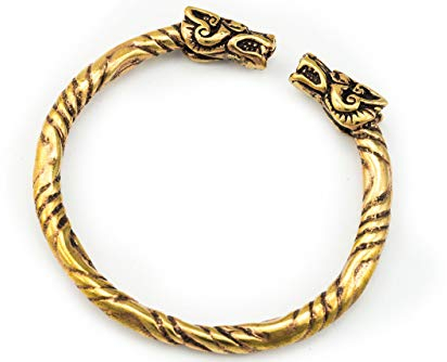 Windalf Vintage Vikings Armreif Thora Ø 5.7 cm Bohemia Drachen Armschmuck Hochwertige Bronze