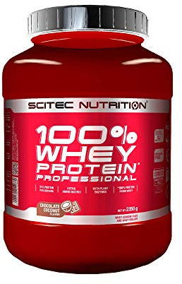 Scitec Nutrition 100% Whey Protein Professional mit extra zusätzlichen Aminosäuren und Verdauungsenzymen, Beinhaltet keinen Zuckerzusatz, 2.35 kg, Schokolade-Kokosnuss