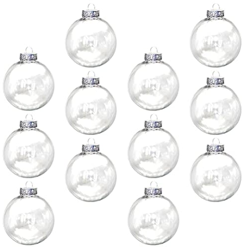 STOBOK Weihnachtskugeln 10cm Transparente Befüllbare Christbaumkugeln DIY Basteln 20 Stücke Weihnachten Christbaumschmuck Weihnachtsschmuck Christbaumanhänger Weihnachtszubehör