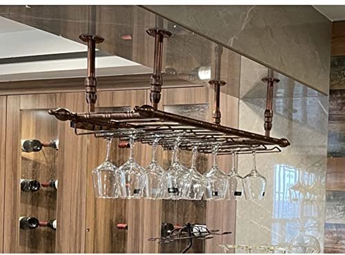 MDELRuldeⓘ Portabicchieri da vino da appendere in altezza regolabile /Porta bottiglie da vino a soffitto /Portabottiglie da vino vintage /Portabottiglie da parete rustico,3 opzioni di dimensioni