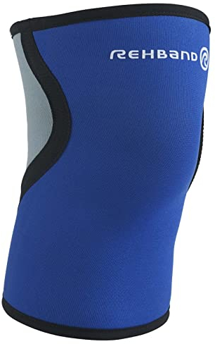 Rehband Kniebandage - leichte 3mm Neopren Kniebandage für Damen & Herren, anatomische Kniestütze für Sport oder Alltag, stabilisiert & wärmt, Farbe:Blau, Größe:XL
