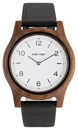 Zeit-Bar Funk-Armbanduhr Damen - Herren, Holzgehäuse