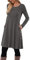MOLERANI Pulloverkleid für Damen Langarm Kleid Damen Knopf Lässiges Tunikakleid mit Taschen Dunkelgrau XXL