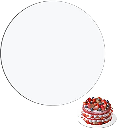 DARENYI 2 Stück Acryl Cake Board, Wiederverwendbar Tortenunterlagen für Transport Kuchen und DIY Handwerk Projekt Zeichen (260 * 3mm)