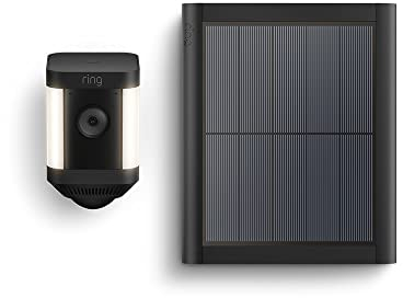 Ring Spotlight Cam Plus Solar von Amazon | 1080p-HD-Video, Gegensprechfunktion, Nachtsicht in Farbe, LED-Spotlights, Sirene, Selbstinstallation