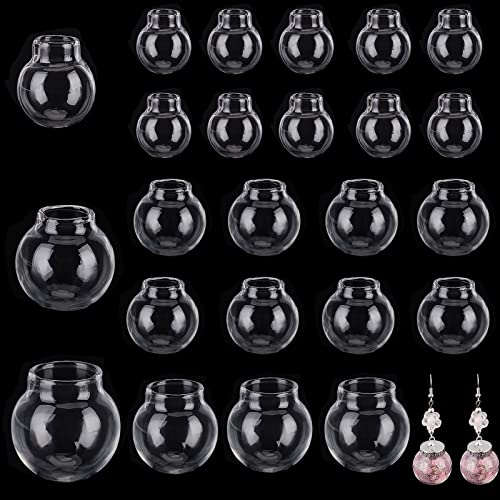 PH PandaHall 30pcs Globe Vide en Verre Transparent, 3 Tailles Mini Bouteille de souhaits en Verre Flacon Bouteille Pendentif Bouteille Boule de Neige pour Artisanat en résine Collier Boucle d'oreille