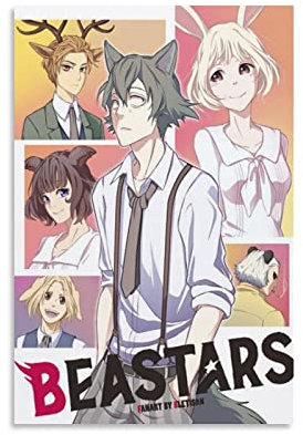Beastars Anime-Poster, Wandkunst, Poster, Schriftrolle auf Leinwand, Gemälde, Bild, Wohnzimmer, Dekoration, Zuhause, 60 x 90 cm
