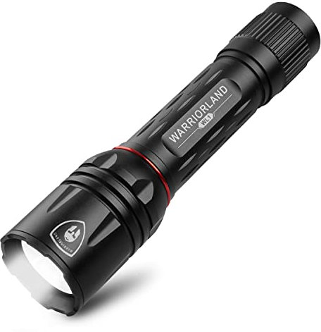 WARRIORLAND 1600 Lumens Tactical Flashlight, Compact Handheld Flashlight with 3 Modes, Max Beam Distance 473 Meters & IP68 Water Resistance, LED Flashlight for EDC, Outdoor, Camping and Emergency