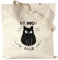 Hey!Print Mir Doch Miau Jutebeutel Stoffbeutel mit Katzen und Herzen Motiv für Katzenliebhaber Katzenliebe Mieze Büsi
