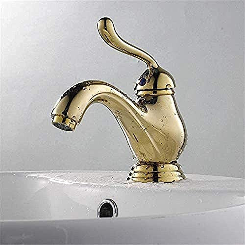 Waschtischarmatur Küchenarmatur Einhebel Retro Messing und Keramik Waschtischarmatur mit Wassereinlass für Badewanne