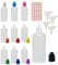 XIAONAN 10 Pack x 120ml LDPE Plastic Liquid Water Squeezable Eye Dropper Empty Bottles (Bottles + Mixed Colour Caps + Tips + Funnel + Label)
