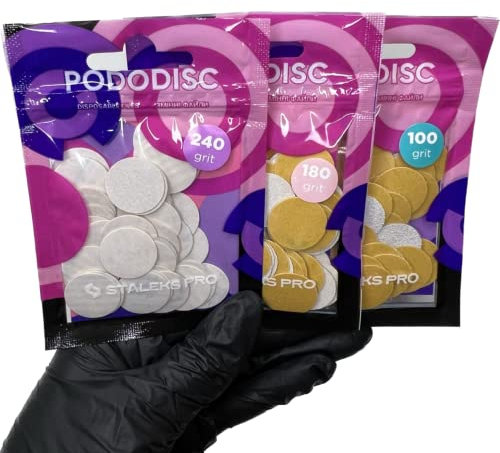 Pads Nail File for Pedicure disc White Refill File Pododisc Staleks Pro M 240 grit Box (50 pc) Pedicure Foot feet spa
