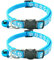 Hepplly 2-Pack Katzenhalsbänder Quick Release Reflective Kitten Halsband mit Glocke (Hellblau)