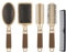 Partideal 5 Pcs Hair Brush Set Anti Static Massage Oval Comb Round Hair Brush Vent Hair Brush Detangling Brush Paddle Brush for Women Men(Gold)