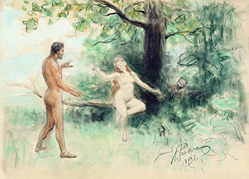 GerRit Leinwand-Poster, Wandkunst, ohne Rahmen, 58 x 90 cm, Tentazione Il'ya Repin