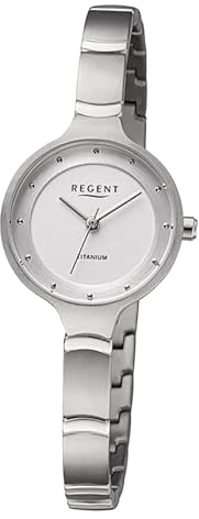 REGENT Damen Uhr Metall Armbanduhr Metallarmband Analog Silber URF1338