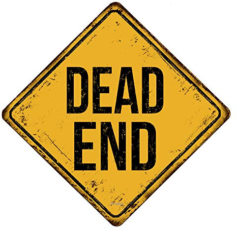 Geroclonup Blechschild mit Aufschrift Dead Ende, Wandkunst, Metallschild, öffentliches Schild, Dekorationsschild, 20,3 x 20,3 cm
