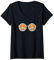 Damen Coole Friedenszeichen Hippie Retro Brille Peace Zeichen Herren Damen T-Shirt mit V-Ausschnitt