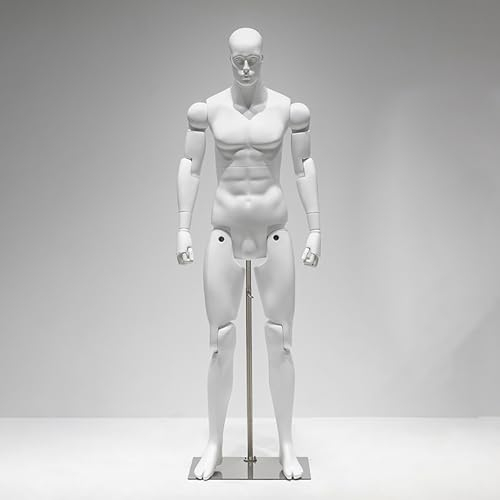 Schneiderpuppe Bewegliches Sitzendes Schaufensterpuppen-Spielzeug, Ganzkörper-Lebensgröße, Körperbekleidungspuppe mit Metallbasis, Realistischer Modell-Ausstellungsständer für Geschäfte ( Color : Whit