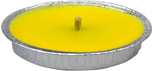 Candela alla Citronella - Fiaccola Antizanzare per Esterni - Effetto Anti-Vento - Protezione Naturale Contro le Zanzare, in Ciotola in Alluminio - Varie quantità e Varie Misure. (60, Diam. 17cm)