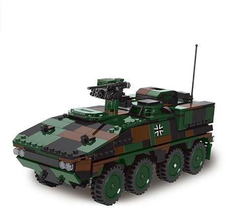 JOMIOD Technik Panzer Bausteine Bausatz, 808 Klemmbausteine 1:30 WW2 GTK Boxer Bundeswehr Militär Panzer Modell, Konstruktionsspielzeug Geschenk für Erwachsene und Kinder