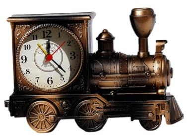 Yardenfun Lustiger Kreativer Wecker Desktop-eisenbahnmotor Uhrkomponenten Schlafzimmer Wohnzimmer Zufälliges Muster