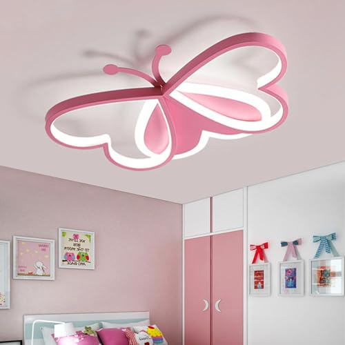 Fachae Children's Ceiling Lights with Remote Creative Bedroom 50CM-Pink | Ceiling Light 36W Modern Ceiling Lighting with Remote Dimmable LED Ceiling Lighting APP for Boys/girls Children's Room