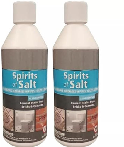 2X Spirits of Salt 500ml Limescale Remover and Drain Unblocker Fast Acting Solution for Toilets and Drains