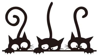 QIBZI Wandsticker für Baby- & Kleinkinderzimmer Niedliche Aufkleber, Katzen-dekorative Hintergrund-Wandaufkleber, wasserfest und abnehmbar, geeignet für Wohnzimmer und Schlafzimmer (3 Fotos)