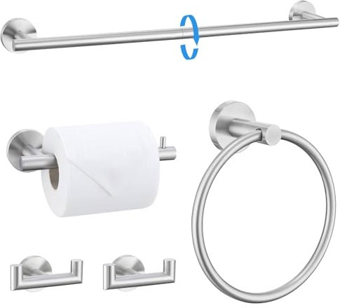 Lot de 5 barres porte-serviettes brossées 60 cm