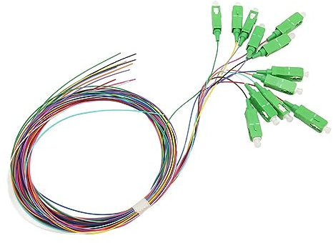 Brrnoo Cavo in Fibra Ottica, Cavi in ​​Fibra Ottica di Rete 12 Fili SC 12 Colori Codino in Fibra Ottica Monomodale Codino in Fibra Ottica da 1,5 Metri per Rete di Saldatura