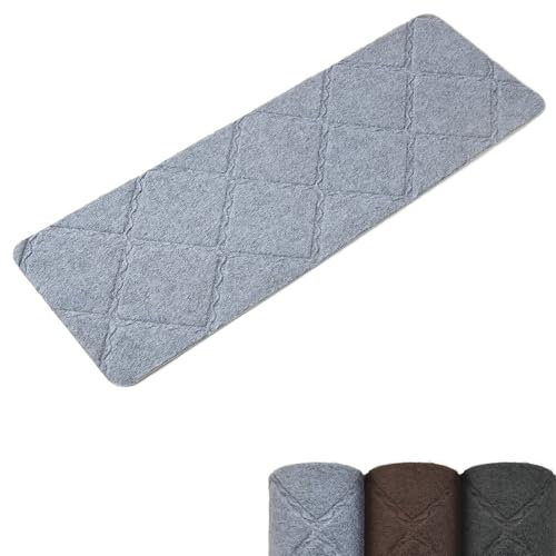 Homwiz Treppenstufen Matten, Stufenmatten Selbstklebend Innen 15 Stück, Treppenstufen Antirutsch Zuschneidbar Wiederverwendbar für Schützen Sie Haustiere, Senioren Kinder (Grau, 55cm x 19cm)