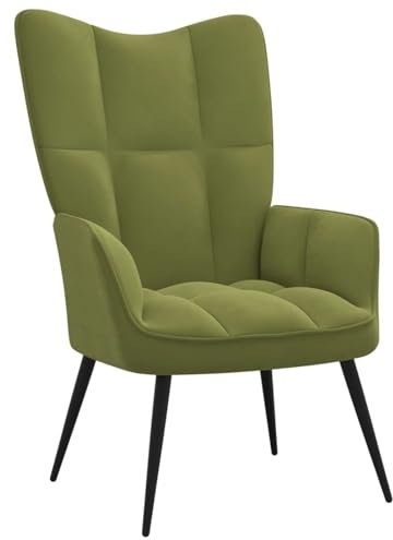 Brokky Relaxsessel Sessel Wohnzimmer Relax Sessel Lounge Sessel Relaxstuhl Sessel Wohnzimmer Relax Wohnzimmer Sessel Hellgrün Samt