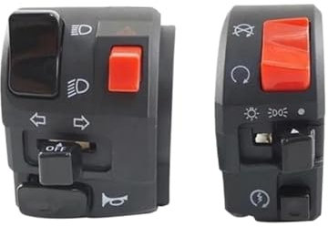 PPWIALL Interrupteur Moto Etanche Interrupteur de Guidon de Moto, Bouton de klaxon, Clignotant, feu antibrouillard électrique, démarrage, contrôleur de Guidon Interrupteur de Batterie Moto