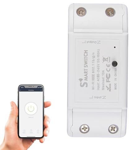 10A Smart WiFi Light Switch,Wireless Remote Control Switch Outlet Timer Module for Smart Home Automation DIY Module Works with Alexa & Google Home Compatible with eWelink IFTTT, No Hub Required