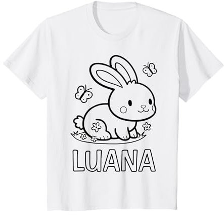 Kinder Luana Name Hase Häschen Osterhase zum Ausmalen Mädchenname T-Shirt