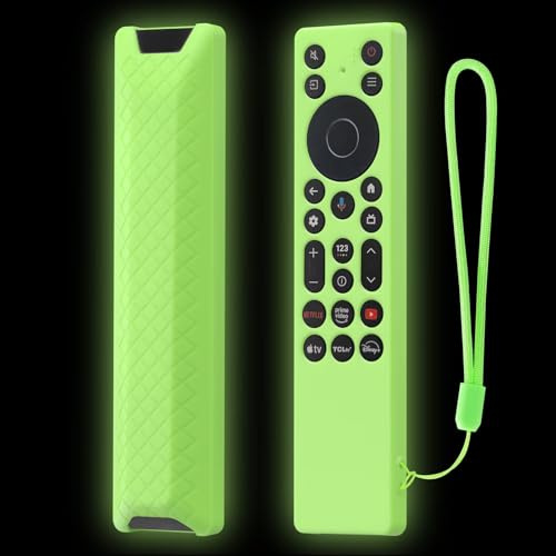 FTRONGRT Funda Compatible con TCL RC923A / TCL RC813A, Anti-Caída, Anti Choques, Ultrafino y Ligero Silicona Suave Mando a Distancia Funda Protectora. Verde Luminoso