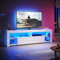 SUNXURY Mueble bajo LED para TV, 180 cm, con 16 colores LED, iluminación con estantes de cristal, 180 x 35 x 50,5 cm