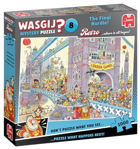 Wasgij Retro Mystery 8 - The Last Hurdle - 1000 Pieces Hidden Object Puzzle for Adults, Escape Puzzle