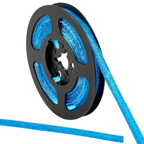 GORGECRAFT 3Ms Glitter Caulk Tape Self Adhesive Molding Trim Strips Peel and Stick 8mm Decorative Caulking Gap Sealant Edging Border for Stove Sink Toilet Bathtub Wall Edge Cabinet Medium Blue